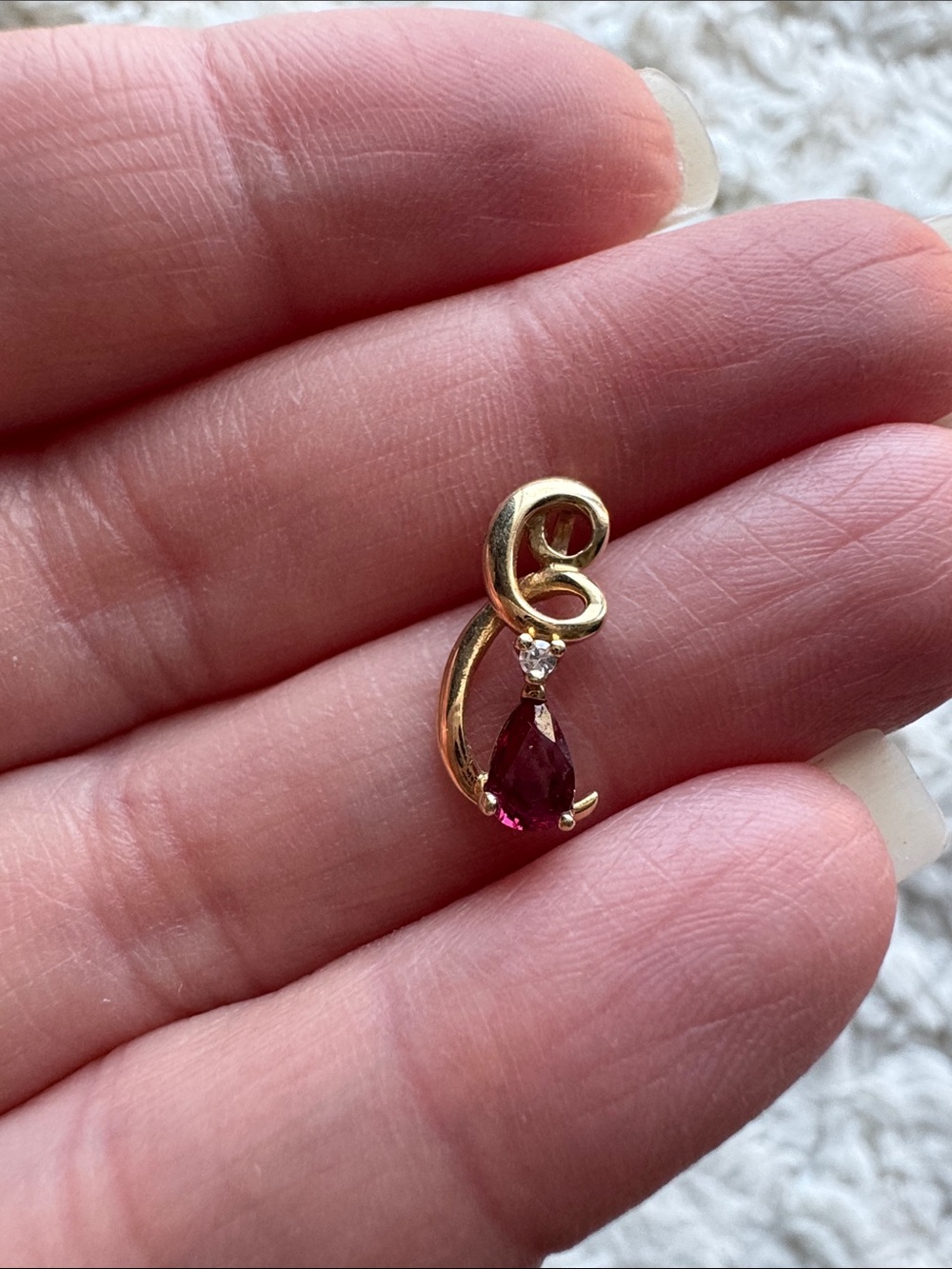14K Ruby and Diamond Pendant